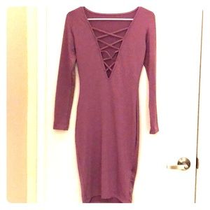 Strappy cut out bodycon dress